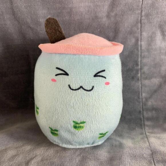 Stuffed Boba Plush Bubble Tea Milk Cup Toys Gift for Kids 5in Plushie Blue Pink - Picture 1 of 8
